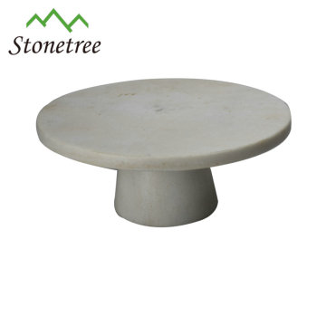 Soporte para pastel de lujo de mármol blanco natural de 9.8 &quot;